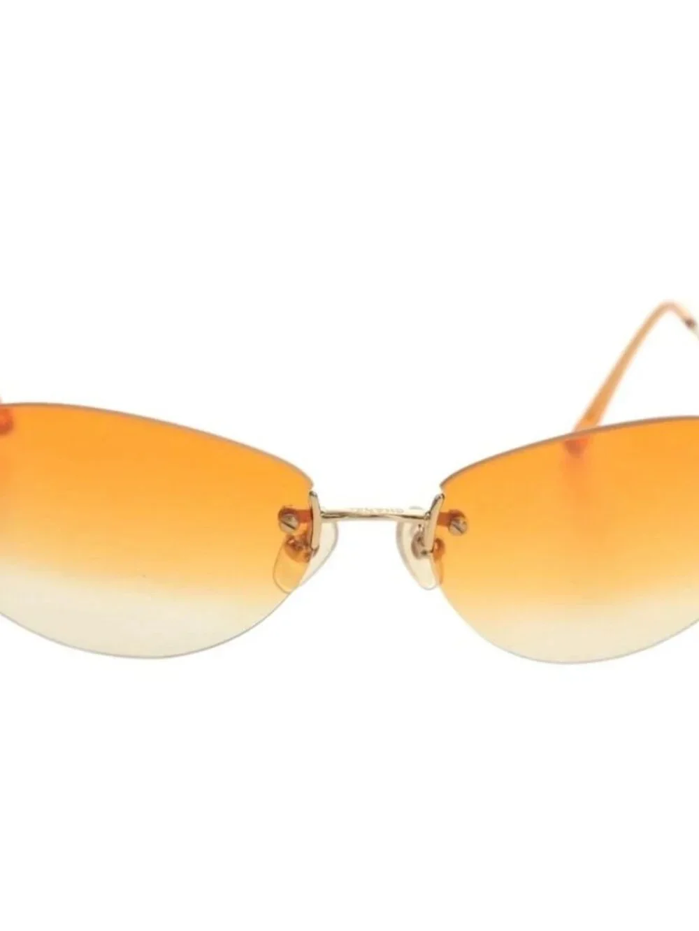 CHANEL Sunglasses metal Orange CC Auth yk20403SAM